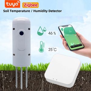 水分計Tuya Zigbeeワイヤレス土壌水分メーター温度湿度テスター植物モニターIP67植えるための防水検出器231020