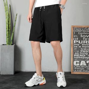 Men's Shorts Summer Men Quick Drying Fashion Thin Straight Cut Five Piece Pants With Tie Up Closure