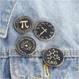 Pins Broschen Kreativer Buchstabe Mathematischer Pi Wecker Chemische Forma Brosche Pins Kleidung Dekoration Modeschmuck Zubehör Dhba5