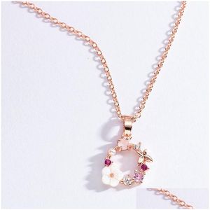 Pendant Necklaces Pendant Necklaces Fashion Necklace Pearl Shell Creative Butterfly Flowers Garland Jewelry Necklaces Pendants Dhw4L