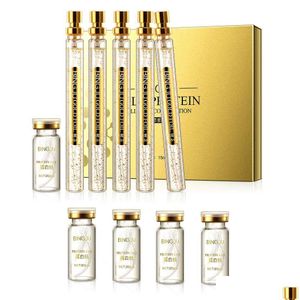 Diğer Sağlık Hizmetleri Ürünleri İğne Yok 24K Gold Protein Petide Essence Sıvı Set Kollajen 5 PCS Yüz Kaldırma İpliği Nemlendirici Nemlendirme DH19B