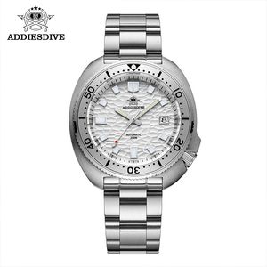 Inne zegarki AddiesDive Automatyczne zegarek mechaniczny Man Silver Premium Business Casual Waterproof Watch NH35A 316L Zegarek ze stali nierdzewnej 231020