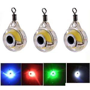 Party Favor Mini Fishing Lure Light LED Deep Drop Underwater Eye Shape Squid Bait Luminous för att locka Fish Leverans Home Garden Dheie