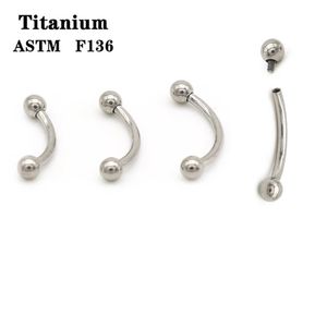 Stud 60pcs ASTM F136 Eyebrow Rings Internally Threaded Piercing Banana Curved Barbell Navel Belly Button Body Jewelry16G 7mm 231020