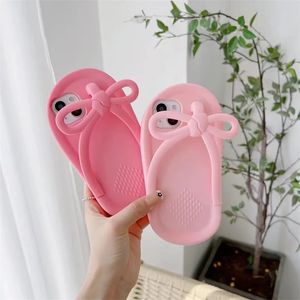 Handyhüllen Niedliche Flip-Flops rosa 3D-Hülle für iPhone 14 13 12 Mini 11 Pro XS Max XR X SE20 6S 6 7 8 Plus Plain Soft Silikon Kinderhülle 231021