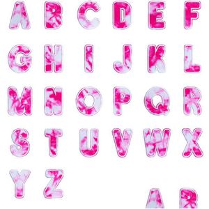 Iron On Letters For Clothing Sewing Notion Tie Dye Embroidered Alphabet A-Zes Diy T Shirt Hat Backpack Art Crafts Drop Delivery