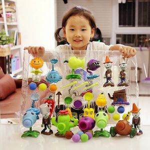 Action Figures Toy Plants vs Zombies Gomma morbida Colla dura Set completo di bambole Pea Shooter Commercio all'ingrosso PVZ Anime PVC Figure Regalo per bambini 231020