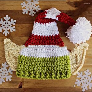 Beralar Tığ işi Noel Şapkası Bebek Noel Noel Beanie Örgü Kafatası Kapağı Jingle Bells Elf Şapkalar
