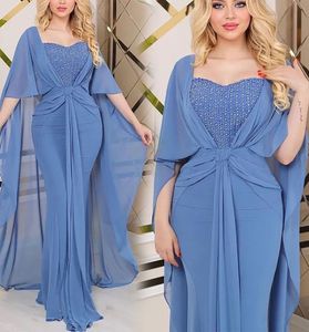 Mother Of The Bride Beaded Mother's Dresses Custom New Plus Size Chiffon Pleat Zipper Mermaid Sweetheart Sleeveless