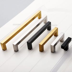 Handles Pulls Stainless Steel Square Handl For Modern Furniture Silver Black Gold Furniture Handles kitchen cabinets handle knobs and handle 231021