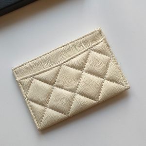 Cartera Titular de la tarjeta de diseñador Monederos lindos Bolsos de diseñador para mujer Cuero genuino de alta calidad Monedero de piel de oveja o de vaca Monedero con letra C Bolso de lujo metálico dorado