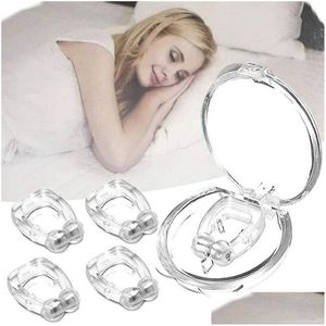 Outros itens de cuidados de saúde Sile Magnético Anti Ronco Parar Ronco Cessação Nariz Clipe Sleep Tray Slee Ajuda Apnea Guard Night Device Drop Dhjo8