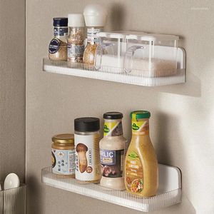 Kitchen Storage Wall Mounted Spice Rack Punch-free Multifunctional Household Seasoning Organizer Jar Accessories