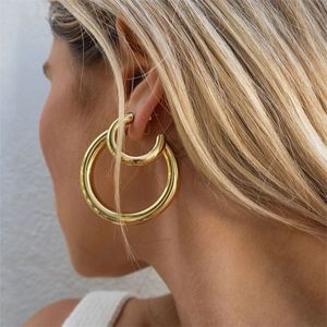 Neue Mode C Form Gold Farbe Kreis Creolen Nicht-Piercing Ohrring Gefälschte Knorpel Piercing Ohr Clip Für Frauen schmuck Großhandel YME136