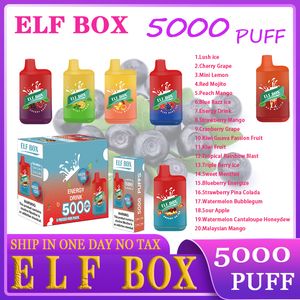 Fu elf Box 5000 Puff 5000 Dostępowe E papierosy BC Elf Bang papieros Vape BC5000 Puffs Dostępowe Vapes Zestaw na urządzenie 650 ml 11 ml na wypełnioną Bang 5000 POD BAR