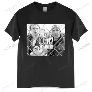 Homens camisetas Verão T-shirt Homens Marca Teeshirt Scranton Camisa O Escritório Dunder Mifflin Dwight TV Show Mens Euro Tamanho Tops