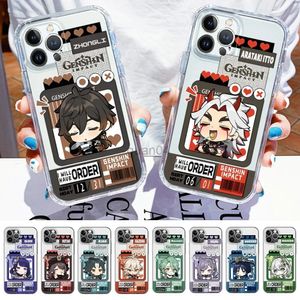 Handyhüllen Amine Genshin Impact Game Case für iPhone 14 13 12 11 Pro Max Mini X Xs XR 6 7 8 Plus SE 2020 Transparent 231021