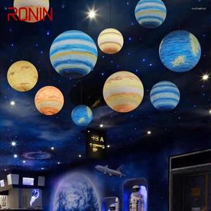 Strängar Ronin Wedding Planet Chandelier Sun Moon Stars Sky Top Stage Store Bar Restaurant Kindergarten dekoration