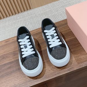 European rhinestone platform shoes womens shoes 2023 autumn and winter new sheepskin lace-up elastic casual shoes luxury designer senior sense shoes Sizes 35-40 +box