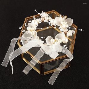 Charme pulseiras pérola pulso flor casamento nupcial corsage dança festa decoração