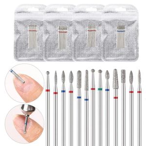 Nagelmanikyr Set 7st Diamond Drill Bit Rotary Electric Milling Cutters for Pedicure Files Cuticle Burr Tools Tillbehör 231020