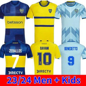 2023 2024 CAVANI Boca Juniors Jerseys de futebol 23/24 MARADONA BENEDETTO MARCOS ROJO CARLITOS DE ROSSI TEVEZ Salvio BARCO JANSON MEDINA camisa de futebol masculino kit infantil