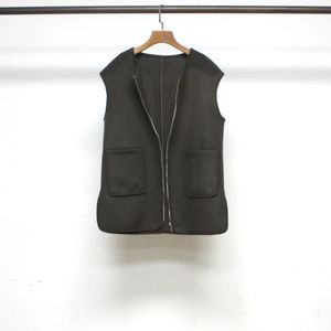 Toteme Women Maillard Wool Felt Vintage Sleeveless Vest Clip