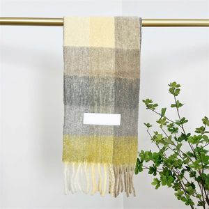 AC women plaid scarf winter shawls cashmere scarf designer thick wraps lady tassel warm scarves rainbow hairy classical checked casual trendy hj01