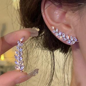 Backs Earrings Minar INS Fashion Shiny Full Rhinestones CZ Cubic Zirconia Ear Clip For Women Gift Gold Plated Alloy Statement Earring