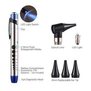 Other Health Beauty Items 2 in 1 Otoscope and Eyes Diagnostic Tool Kit Portable Stainless Steel Handheld Optical Otoscope Ears Diagnostic Supplies 231020