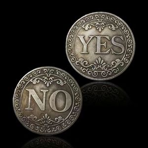 Diameter 38mm Yes Or No Lucky Coin Decision Alternative Commemorative Coin Double-sided Badge Collected Christmas Halloween Thanksgiving Day Gift Z0069