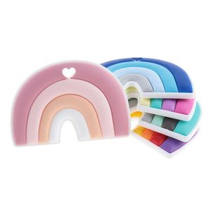 Succhietti Massaggiagengive 10 pezzi Arcobaleno Massaggiagengive per neonati Sile Massaggiagengive Denti Ciuccio Accessori catena Cura Baby Shower Regali Bpa 220407 Dhco5