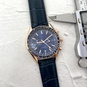 MEN 2023 LISTWATCHES 2023新しいメンズウォッチ43mmサイズ5ステッチすべてのダイヤルワーククォーツウォッチトップラグジュアリーブランドクロノグラフクロックレザーベルトメンファッションオム