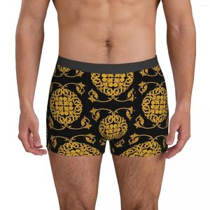 Underpants Gold Baroque Underwear Vintage Print Customs Boxer Shorts Man Panties Comfortable Brief Birthday Present