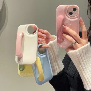 Custodia per telefono Taglio creativo Maniglia per porta Divertente per iPhone 14 11 13 Pro Max Cover morbida in silicone per ragazze giapponesi Amico Capa 231104