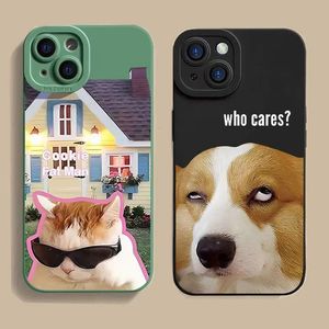 Obudowy telefonu komórkowego dla iPhone 14 Pro 13 Mini 11 12 Max x xr XS SE 2020 7 8 Plus Cute Pet Cat Dog Case 231021