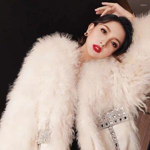 Women's Fur Coat White Women Jacket 2023 Winter Fashion With Cotton Warm