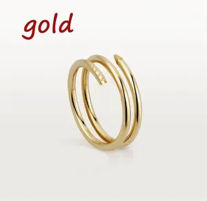 12 kleuren nagelring Designerring voor dames/heren Gouden ringen Carti trouwring Luxe sieradenaccessoires Titanium Staal Verguld Vervaagt nooit Niet allergisch