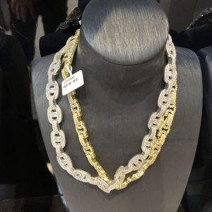 Alta qualità Nuova tendenza 20mm Miami Cuban Link Collana con diamanti in cristallo Placcato oro Link cubano per uomo