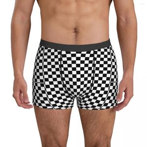 Underpants Two Tone Intwear Black White Checkerboard Mutandine elastiche Breve boxer per uomo Trunk oversize 3D