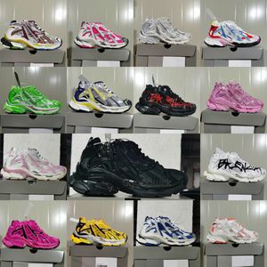 Paris Runner Designer 7.0 Men Women Dad Shoes Transmit Sense 7 Trainers Burgundy Graffiti Deconstructed Sneakers Thick Bottom Couple Basketball