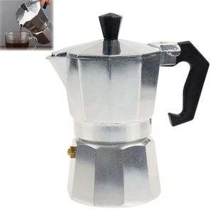 Moedores de café manuais Moka Pot Italian Coffee Machine Espresso Alumínio Geyser Coffee Maker Chaleira Latte Fogão Classic Coffeeware Barista Acessórios 231021