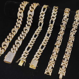 Hip Hop -män fyllde 18k fast guldfärgfylld anpassad kubansk kedja lång halsband charm unisex smycken