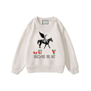 Çocuk Hoodie Sweatshirt Lüks Çocuk Giysileri Bahar Sonbahar Çizgisi Erkekler ve Kadın Bebek Yuvarlak Boyun Mektubu Çok Yönlü Baskı Kazak CSD2310213