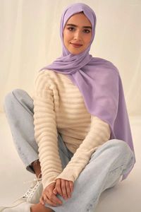 Etnik Giysiler Jtvovo 2023 Müslüman Düz Renk Lüks Kabarcık Şifon Hicih Kadınlar İnce Peçe Dubai Arap İslam Türban Hanjabs Scarf Başkart