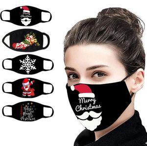 Natal designer de moda máscaras de algodão preto lavável reutilizável respirável à prova de poeira máscaras para adulto5709943