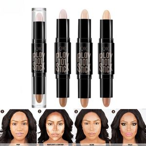 Double-head V Face Stick Highlighter Trimming Stick High-light Shadow Concealer Pen Contouring Stick Long-lasting Makeup