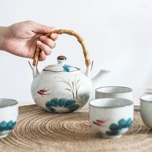 TeAware Setleri Seramik Çay Seti Japon Tarzı Pot Hediye Kutusu Kupa Teaset Yaratıcı