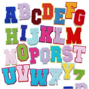 Notions Iron On Letter A-Z Chenillees Embroidered Alphabet Appliques For Decorate Repair Hats Sweater Jacket Bags Drop Delivery