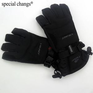 Guantes de esquí Cabeza profesional Guantes de esquí térmicos impermeables para todo clima para hombres Motocicleta Invierno Deportes impermeables al aire libre 231021